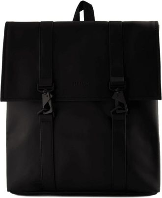 Rains Zwarte Mini Rugzak - Synthetisch Materiaal - unisex - Rugzakken - Zwart - ONE Size - Tassen