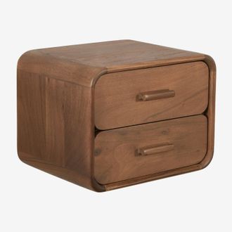 Sklum Pack De 2 Mesitas De Noche Flotantes 40x30 Cm En Madera Aylin Sklum