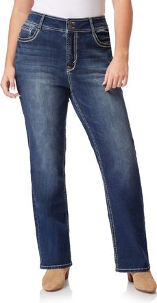Wallflower Jeans Womens Luscious Curvy Bootcut Mid-Rise Insta Stretch Juniors Jeans (Standard and Plus), Heidi, 18 Long US