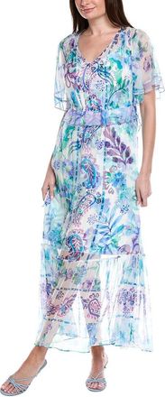 Johnny Was Annamarie Flutter Silk Maxi Dress
