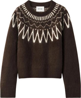 Soft Goat Trui met ronde hals - Dames - Ronde hals truien - Bruin - L - Wol - Truien & Vesten