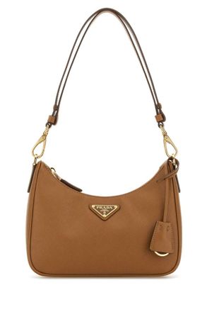 Prada Brown Logo Shoulder Bag