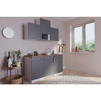 Respekta Cucina Minicucina Cucina singola Cucinino Bianco Grigio Luis 150 cm Respecta