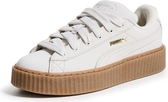Puma Womens x Fenty Creeper Phatty Sneakers, Warm White/Puma Gold/Gum, 6.5 UK