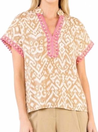 THML Clothing Desert Bloom Blouse In Beige