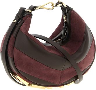 Fendi Womens Fendigraphy Mini Shoulder Bag Multicolor Lamb Leather