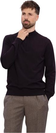 Stefano Lauran Half Zip Anders - Heren - Sweatshirts & Hoodies - Paars - Maat: 2XL Wol