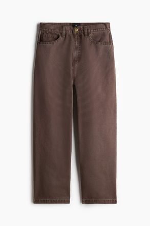 H&M Hose aus Canvas im Baggy Style - Dunkelbraun