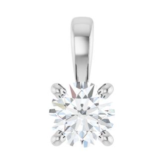Diamond2Deal 14k White Gold 1/4 CT Lab-Grown Diamond Pendant