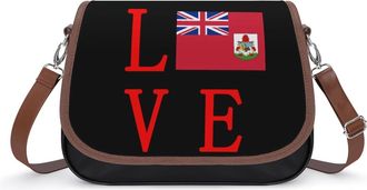 Generic Love Bermuda Flag Small Womens Crossbody Bags Shoulder Handbag with Adjustable Strap for Travel