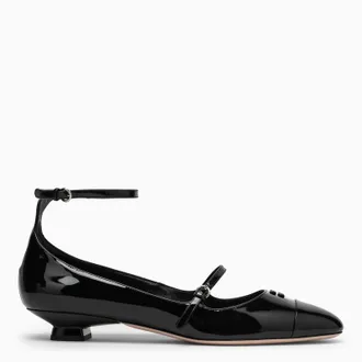 Miu Miu Black patent leather décolleté with logo