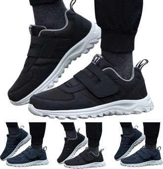 Generic Sports Shoes Without Laces for Men,Velcro Strap Breathable Mesh Trainers,Hook and Loop Walking Trainers,Breathable Mesh Comfortable Shoes with Cushion