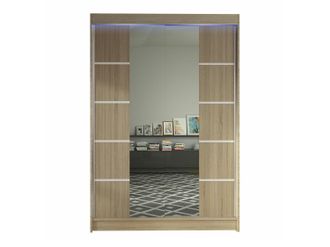 Mirjan24 Armario Closico 151, Roble Sonoma, 200x120x58cm, Puertas De Armario: Correderas, N&uacute;mero De Estantes: 5, Led