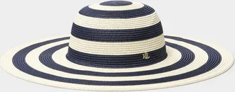 Lauren Ralph Lauren Womens Wide-stripe straw hat