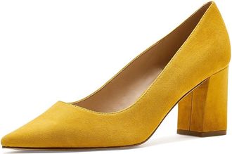 Marc Fisher Zala High Womens Heels Yellow Suede : 7.5 M, Leather