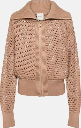Varley Eloise open-knit cotton zip-up sweater