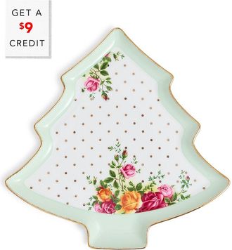 Royal Albert Old Country Roses Christmas Tree Serving Dish With $9 Credit