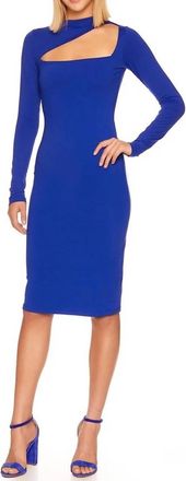 Susana Monaco Angle Cut Out Long Sleeve Midi Dress In Glacier
