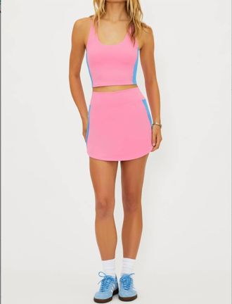 Beach Riot Thora Elastic Waist Skort In Cosmos Colorblock