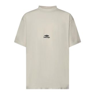 Balenciaga T-Shirts, male, Beige, Size: XL 3B Sports Icon Oversized T-Shirt