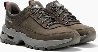 CAT Mens Caterpillar Surge Hiker Lo Waxy Nubuck Mens Dark Gull Grey Lace-Up Shoes - Size: 10