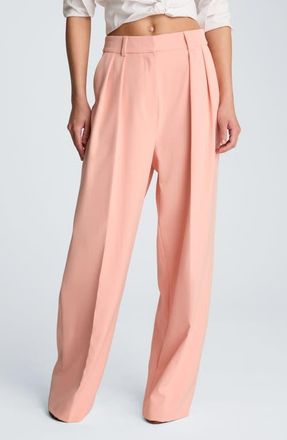 Kenneth Cole Double Pleat Wide Leg Pants in Soft Peach at Nordstrom, Size 12