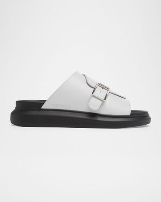 Alexander McQueen Men & apos;s Rubber Overlapping-Upper Buckle Sandals