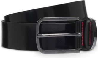 HUGO BOSS Italian-made belt in brush-off leather