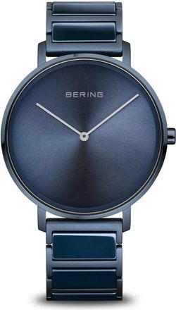 Bering Heren keramisch horloge 39 mm saffierglas 5 ATM High-Tech keramiek slank ontwerp armband roestvrijstalen band met keramische elementen 18539-797 - Her