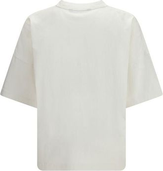 Palm Angels Mens White Cotton T-Shirt