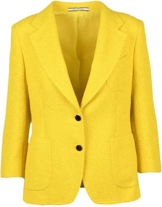 Tagliatore Jassen, Dames, Geel, L, Leer, Giacca Sfiancata
