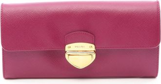 Prada Purple Saffiano Long Wallet (Bi-Fold) (Pre-Owned)