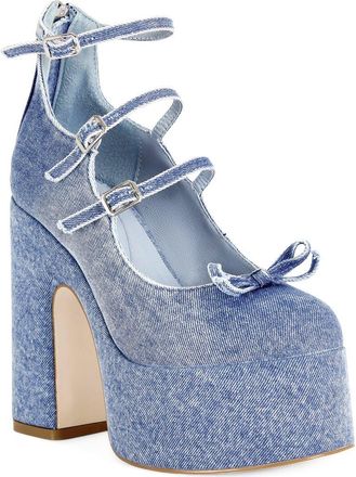Azalea Wang Sprout Platform Pump in Denim at Nordstrom, Size 6.5