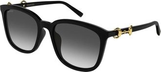Gucci Sunglasses, unisex, Black, Size: 56 MM Square Frame Sunglasses