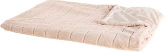 Beliani Manta De Tejido De Poli&eacute;ster Rosa 150 X 200 Cm Cama Sala De Estar Minimalista Smahra