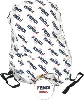 Fendi Pre-owned Vintage Rugzak - unisex - Vintage Rugzakken - Wit - ONE Size - Nylon - Vintage
