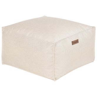 Beliani Beliani - Puf Beige Claro 50 X 30 Cm Bolas Eps Reposapi&eacute;s Relleno S&oacute;lido Mukki