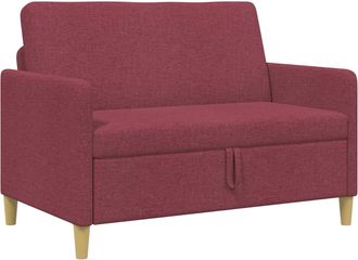 vidaXL Sof&aacute; Con Almacenamiento Rojo Vino 122 X 78 X 87 Cm Poli&eacute;ster Vidaxl