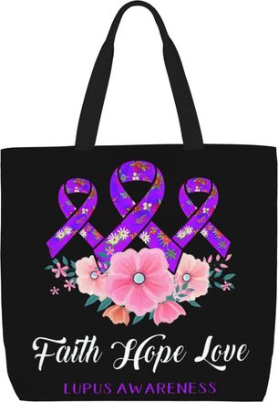 Generic Women Handbag Lupus Awareness Ladies Shopping Shoulder Bag Reusable Girls Shopping Bags, For Christmas, Birthday, Daily, Graduation, Gym