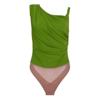 Elisabetta Franchi Bo01361E2.Ev3 Jersey Bodysuit - female - Elisabetta Franchi - Full-Body - Green - L - Tops