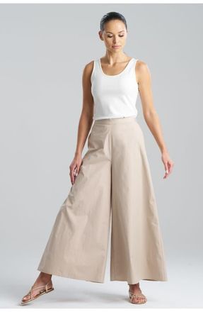 Natori TECH COTTON TAFFETA Palazzo Pants in Beige at Nordstrom, Size Medium