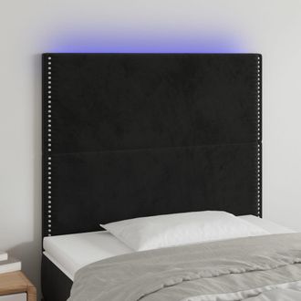 vidaXL Cabecero Con Luces Led Terciopelo Negro 100x5x118/128 Cm Vidaxl