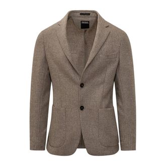 Ermenegildo Zegna Chaqueta de lana y cachemira - Jackets - Hombre - Marr&oacute;n - 2XL