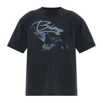 Anine Bing T-Shirts, female, Black, Size: M Kent Tee