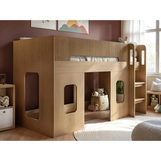 Flair Lino Playhouse Mid Sleeper Bed in Brown | Size: Single