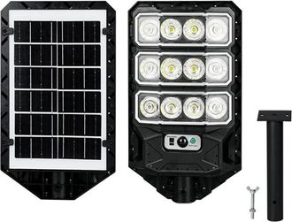 OEM Farola Solar Exterior Ulisem Con Control Remoto Y Sensor De Movimiento, 12 Led Impermeables Para Aparcamientos, Patios Y Calles