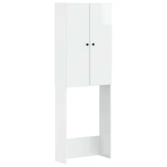 vidaXL Mobile Bagno Breda Bianco Lucido 66 X 25,5 X 190 Cm Vidaxl
