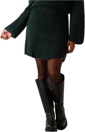 Moss Copenhagen Veelzijdige Antraciet Midirok - Dames - Korte rokken - Groen - M/L - Rokken