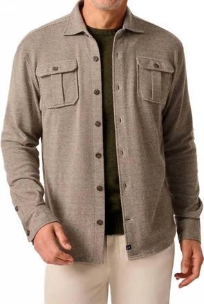 Johnnie-O Carl Stretch Knit Flannel Lodge Shirt In Havana