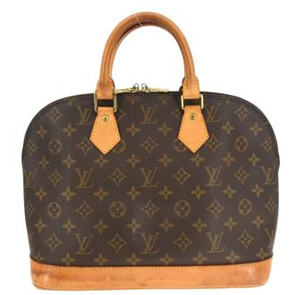 Louis Vuitton Alma Handbag Monogram Canvas Brown Canvas Handbag (Pre-Owned)